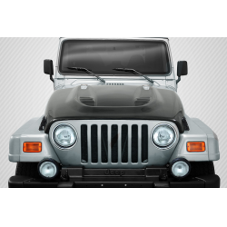 1997-2006 Jeep Wrangler Carbon Creations DriTech Power Dome Hood - 1 Piece image - 1