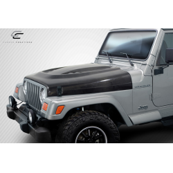 1997-2006 Jeep Wrangler Carbon Creations DriTech Power Dome Hood - 1 Piece image - 2