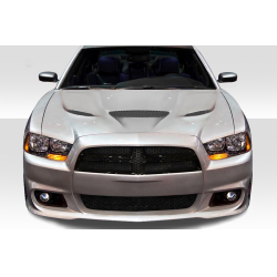 2011-2014 Dodge Charger Duraflex Hellcat Look Hood - 1 Piece image - 1