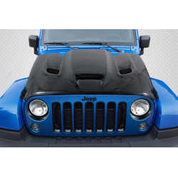 2007-2018 Jeep Wrangler Carbon Creations DriTech Hellcat Look Hood - 1 Piece image - 1