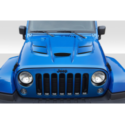 2007-2018 Jeep Wrangler Duraflex Viper Look Hood - 1 Piece image - 1