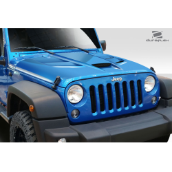 2007-2018 Jeep Wrangler Duraflex Viper Look Hood - 1 Piece image - 3
