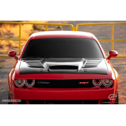 2008-2023 Dodge Challenger Carbon Creations Viper Look Hood - 1 Piece image - 4