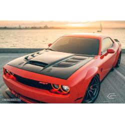 2008-2023 Dodge Challenger Carbon Creations Viper Look Hood - 1 Piece image - 6