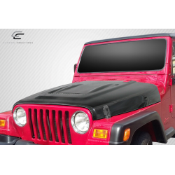 1997-2006 Jeep Wrangler Carbon Creations Heat Reduction Hood (fits all models without highline fenders) - 1 Piece image - 2
