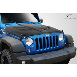2007-2018 Jeep Wrangler Carbon Creations Viper Look Hood - 1 Piece image - 2
