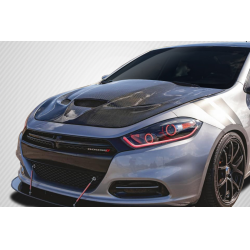 2013-2016 Dodge Dart Carbon Creations Hellcat Look Hood - 1 Piece image - 1