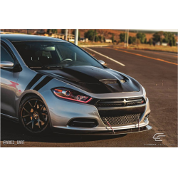 2013-2016 Dodge Dart Carbon Creations Hellcat Look Hood - 1 Piece image - 5