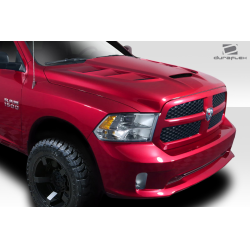 2009-2018 Dodge Ram 1500 Duraflex Viper Look Hood - 1 Piece image - 3
