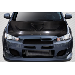 2008-2017 Mitsubishi Lancer / Lancer Evolution 10 Lancer Carbon Creations DriTech Race Hood - 1 Piece image - 1
