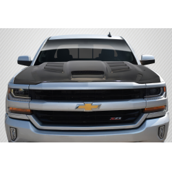 2016-2018 Chevrolet Silverado Carbon Creations Viper Look Hood - 1 Piece image - 1