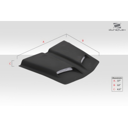 Universal Duraflex Feed Dual Ram Air Hood Scoop - 1 Piece image - 4