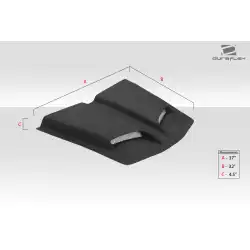 Universal Feed Dual Ram Air Hood Scoop - 1 Piece image - 7