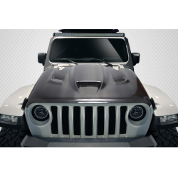 2018-2025 Jeep Wrangler JL Gladiator JT Carbon Creations Hellcat Look Hood - 1 piece image - 1