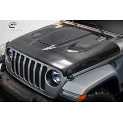 2018-2025 Jeep Wrangler JL Gladiator JT Carbon Creations Hellcat Look Hood - 1 piece image - 2