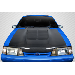 1987-1993 Ford Mustang Carbon Creations GT500 V2 Hood - 1 Piece image - 1