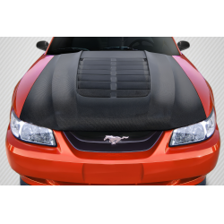 1999-2004 Ford Mustang Carbon Creations GT500 V2 Hood - 1 Piece image - 1