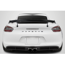 2014-2023 Porsche Cayman 718 Carbon Creations GT4 Look Rear Wing Spoiler - 3 Piece image - 1