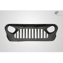 2018-2025 Jeep Wrangler JL Gladiator JT Carbon Creations Predator Grille - 1 Piece image - 8