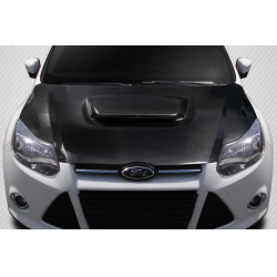 2012-2014 Ford Focus Carbon Creations Ram Air Hood - 1 Piece image - 1