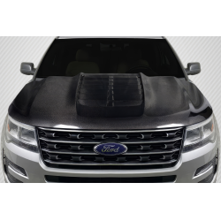 2016-2019 Ford Explorer Carbon Creations GT500 Look Hood - 1 Piece image - 1