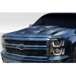 2014-2015 Chevrolet Silverado 2" Cowl Hood - 1 Piece image - 3