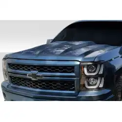 2014-2015 Chevrolet Silverado 2" Cowl Hood - 1 Piece image - 6