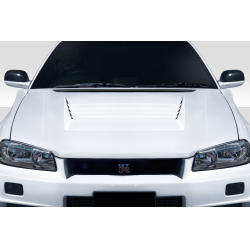1999-2002 Nissan Skyline R34 Duraflex D1 Hood - 1 Piece image - 1