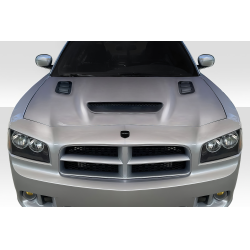 2006-2010 Dodge Charger Duraflex Hellcat Redeye Look Hood - 1 Piece image - 1