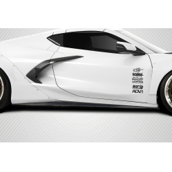 2020-2025 Chevrolet Corvette C8 Carbon Creations Gran Veloce Wide Body Side Skirt Rocker Panel Splitters - 2 Pieces image - 1