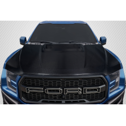2017-2020 Ford Raptor Carbon Creations OEM Look Hood - 1 Piece image - 1