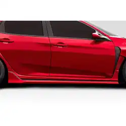 2017-2021 Honda Civic Type R Skywalker Side Skirt Rocker Panel Splitters - 4 Pieces ( Must be used with Skywalker Fenders 119347 ) image - 1