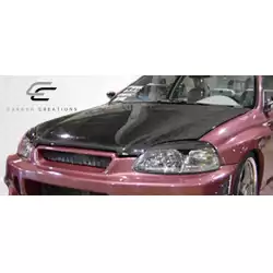 1996-1998 Honda Civic OEM Look Hood - 1 Piece image - 9