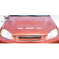 1996-1998 Honda Civic Duraflex Predator Hood - 1 Piece image - 3