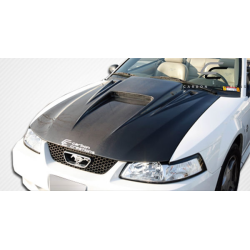 1999-2004 Ford Mustang Carbon Creations Spyder 3 Hood - 1 Piece image - 4
