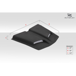 Universal Duraflex Feed Dual Ram Air Hood Scoop - 1 Piece image - 9