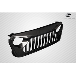 2018-2025 Jeep Wrangler JL Gladiator JT Carbon Creations Predator Grille - 1 Piece image - 12
