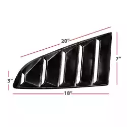 Ford Mustang 2015-2017 Louvered 2 Piece Polyurethane Window Scoops image - 2