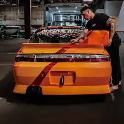 Nissan 240SX S14 ALL 1995-1998 DM3 1 Piece Polyurethane Rear Bumper image - 8