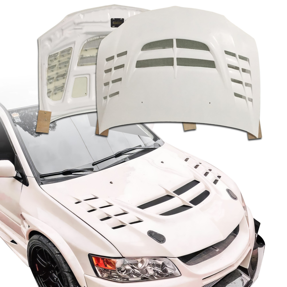 All kind of body kits for Mitsubishi Evolution 2003. Exterior/Hoods 