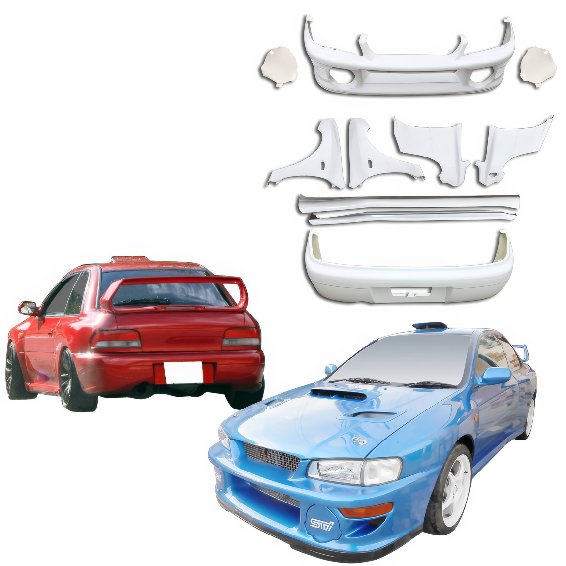 All kind of body kits for Subaru Impreza 1993. Exterior/Complete Body Kits 