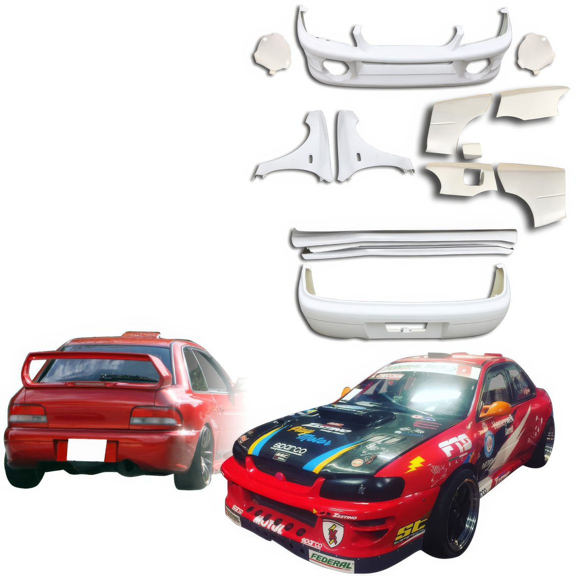 All kind of body kits for Subaru Impreza 1993. Exterior/Complete Body Kits 