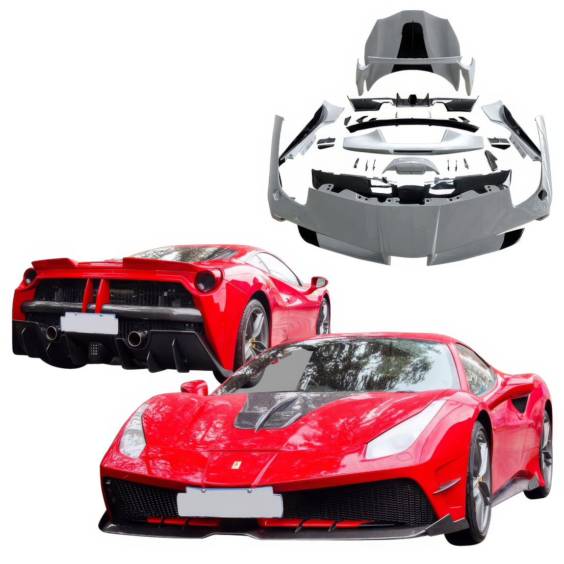 All kind of body kits for Ferrari 488 2016. Exterior/Complete Body Kits 