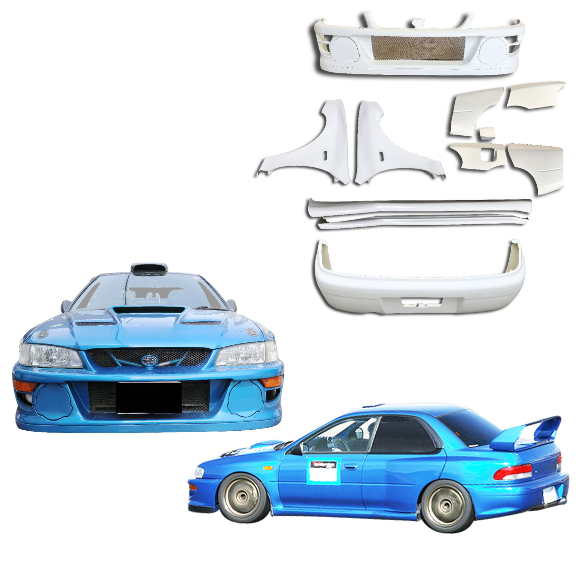 All kind of body kits for Subaru Impreza 1993. Exterior/Complete Body Kits 