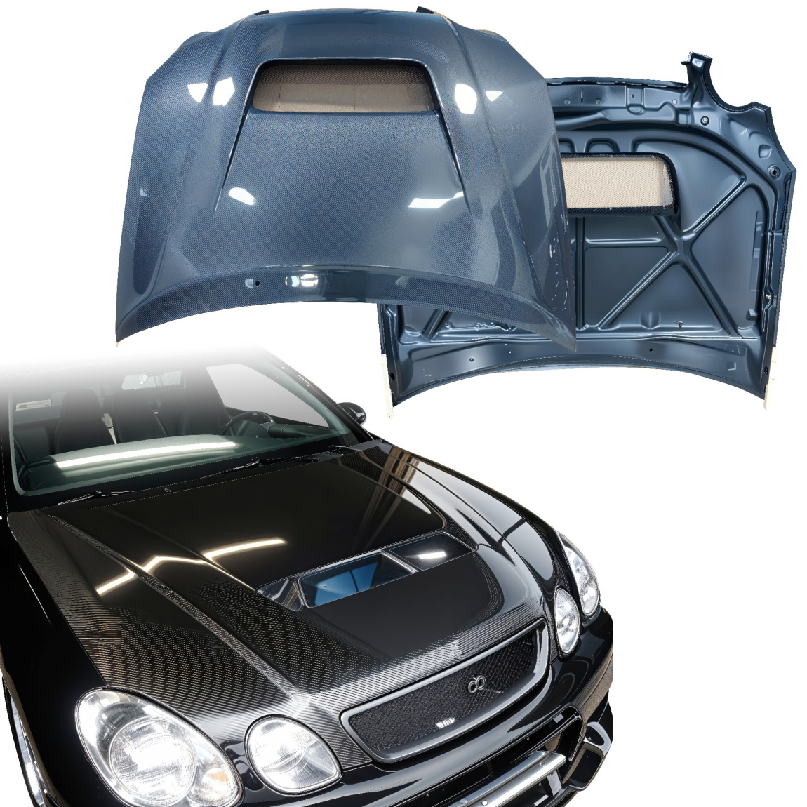 All kind of body kits for Lexus GS300 1998. Exterior/Hoods 