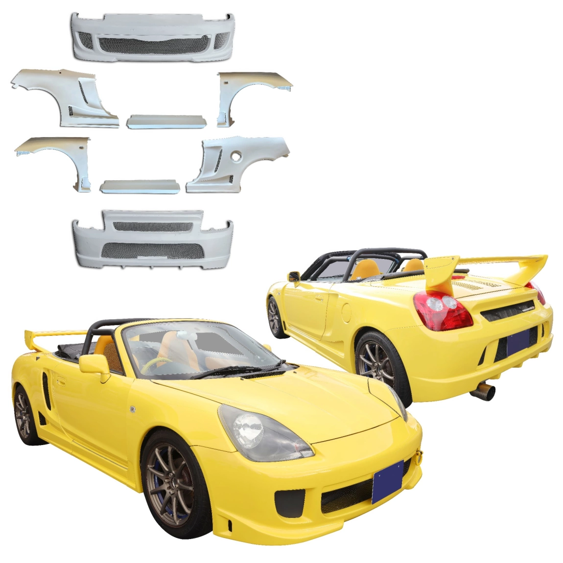 ModeloDrive FRP TR-VM80 Wide Body Kit 8pc MRS for MR2 Spyder