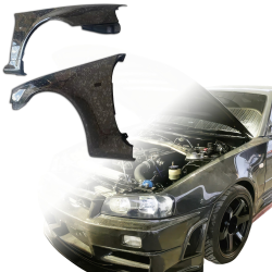 ModeloDrive Carbon Fiber NISM Z-Tune Fenders (front) > Nissan Skyline (R34) GTR 1999-2004 > 2dr Coupe image - 1