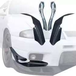 Carbon Fiber BORD Front Bumper Canards 4pc > Nissan Skyline (R33) GTR 1995-1998 image - 14