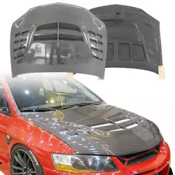 Carbon Fiber VOLT Hood > Mitsubishi Evolution EVO8 EVO9 2003-2006 image - 1
