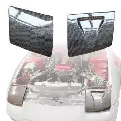 Carbon Fiber NACA Single Vent Headlight Covers > Nissan 240SX 1989-1994 image - 1
